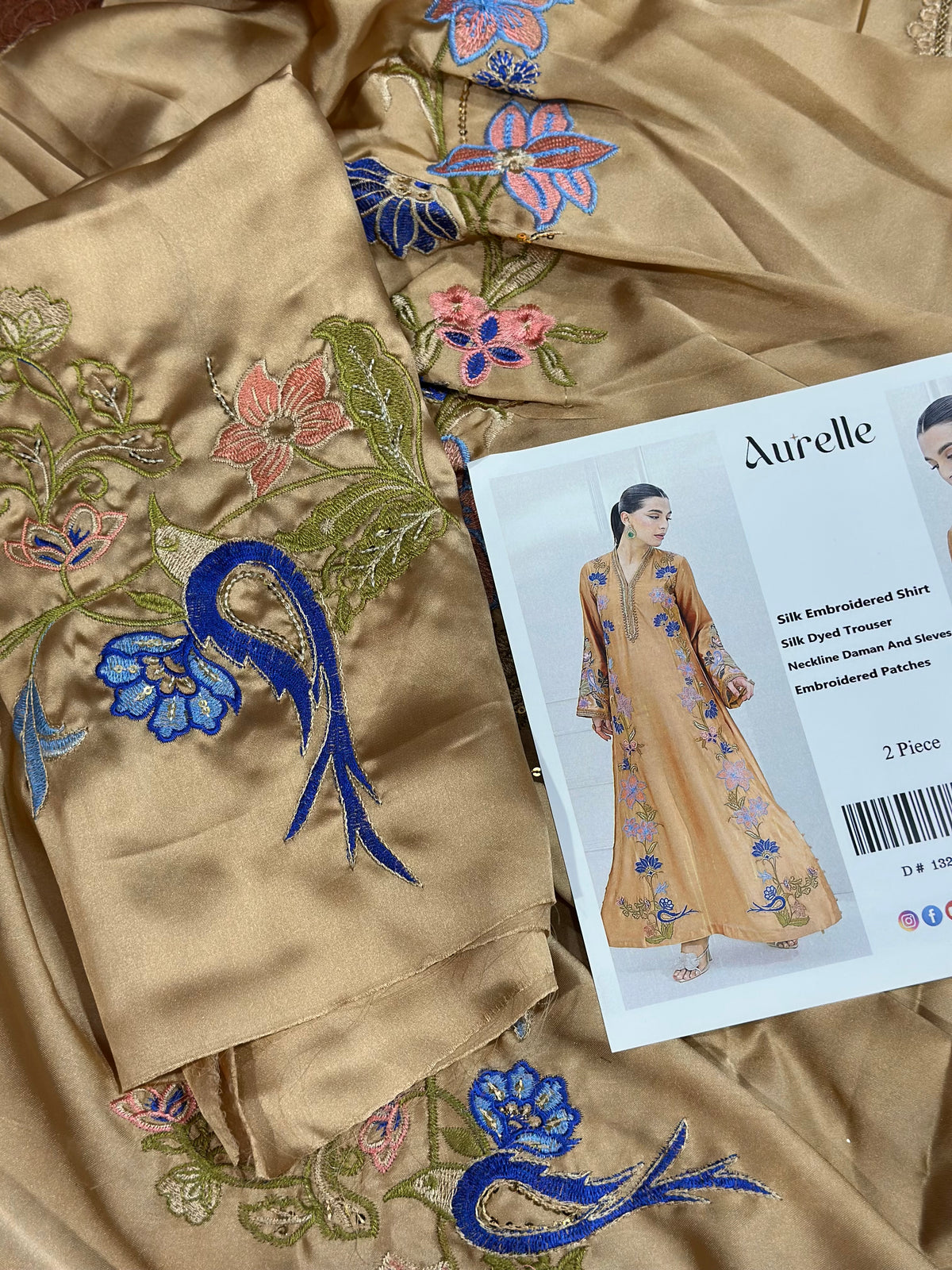 DESIGNER SILK EMB 2PC