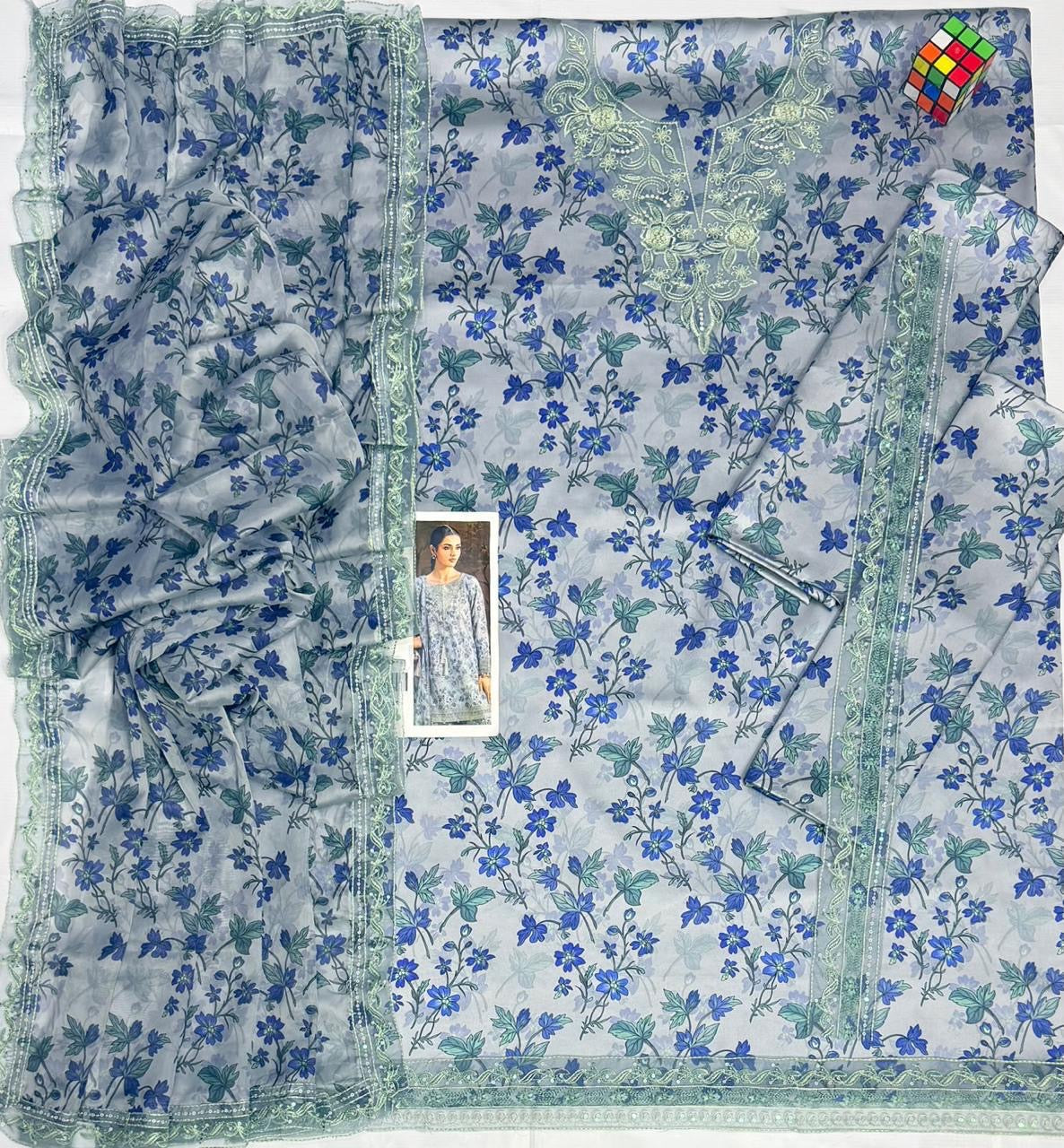 DESIGNER SILK EMB 3PC
