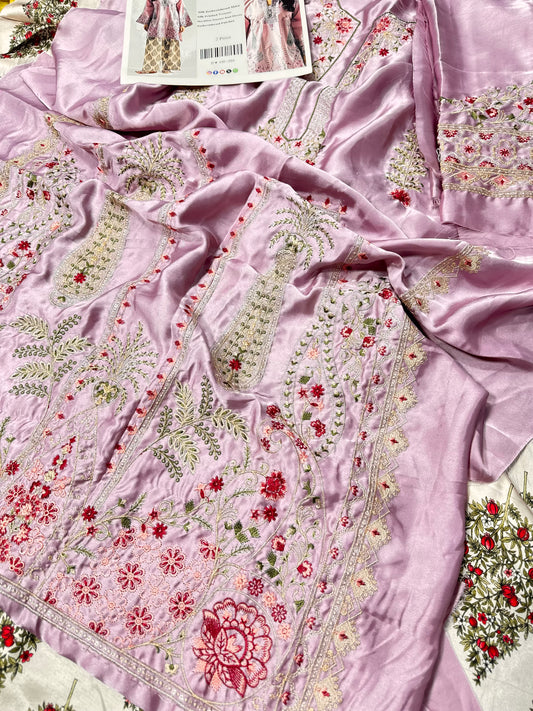 DESIGNER SILK EMB 2PC