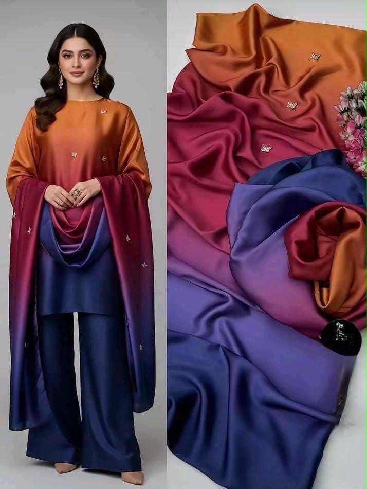 Shamooz Silk 3pc With Silk Dupatta
