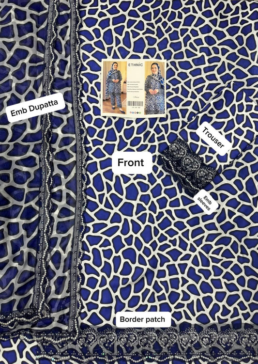 DESIGNER SILK EMB 3PC