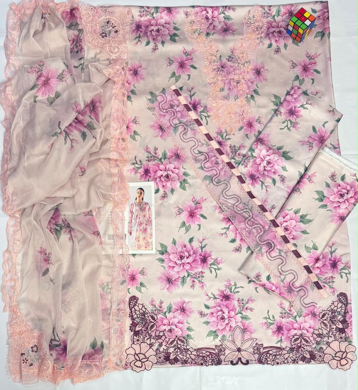 DESIGNER SILK EMB 3PC
