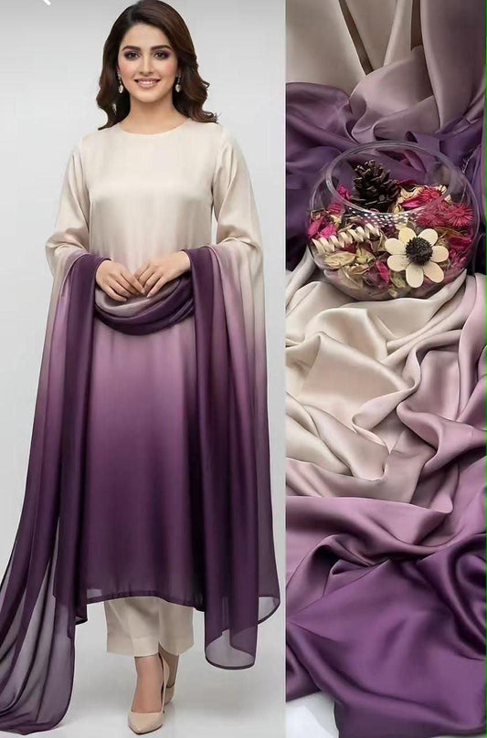 Shamooz Silk 3pc With Silk Dupatta