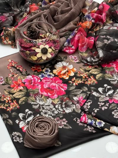 Shamooz Silk 3pc With Silk Dupatta