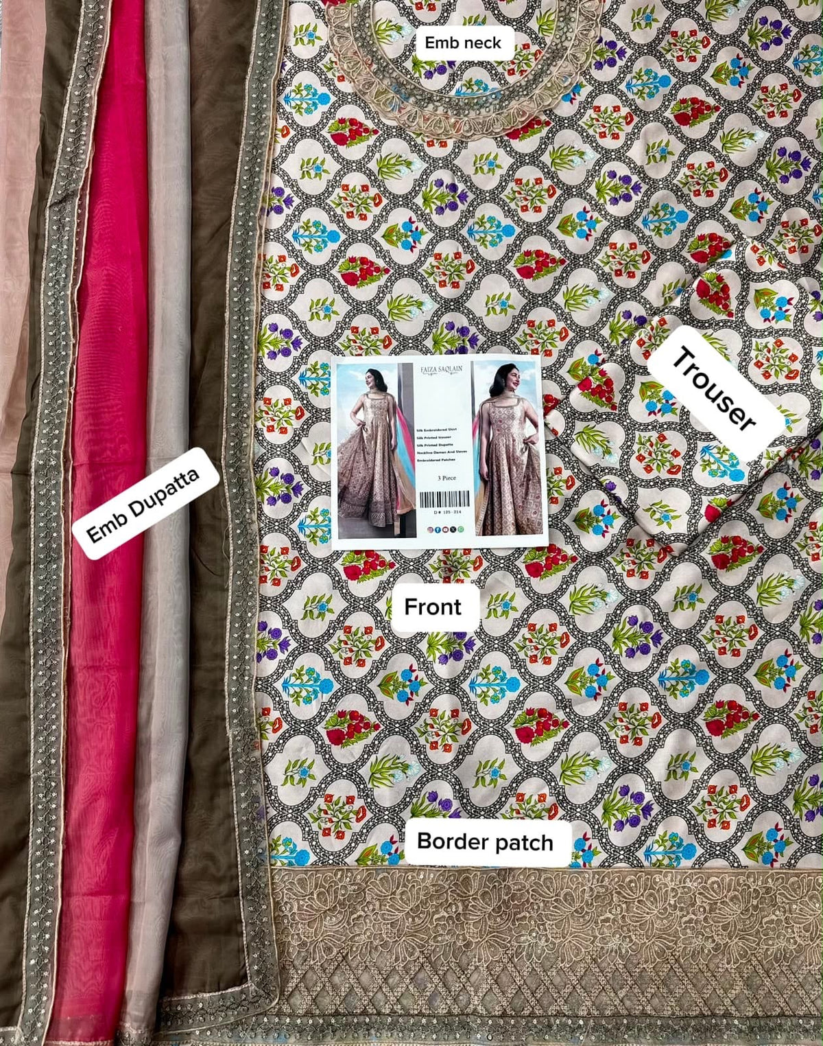 DESIGNER SILK EMB 3PC