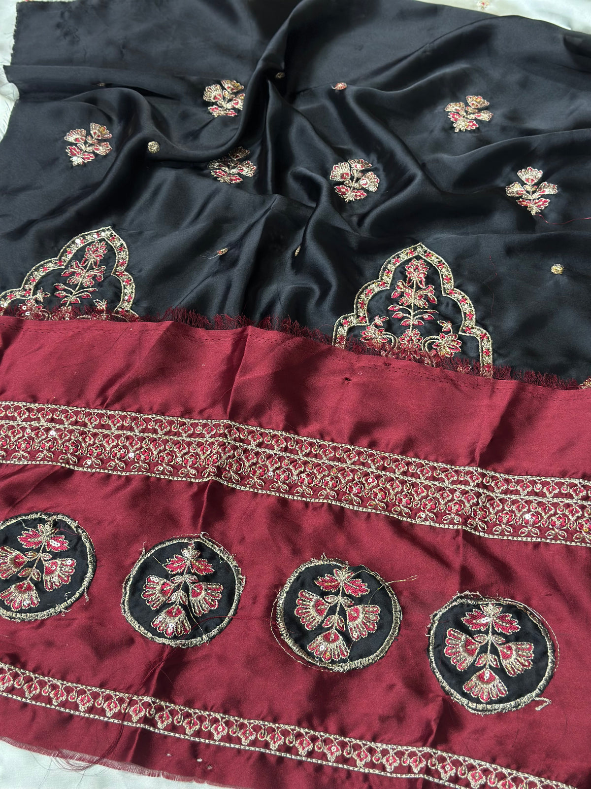 DESIGNER SILK EMB 3PC WITH PATCHES
