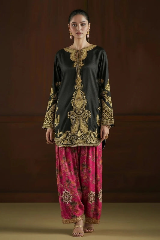 DESIGNER SILK EMB 2PC