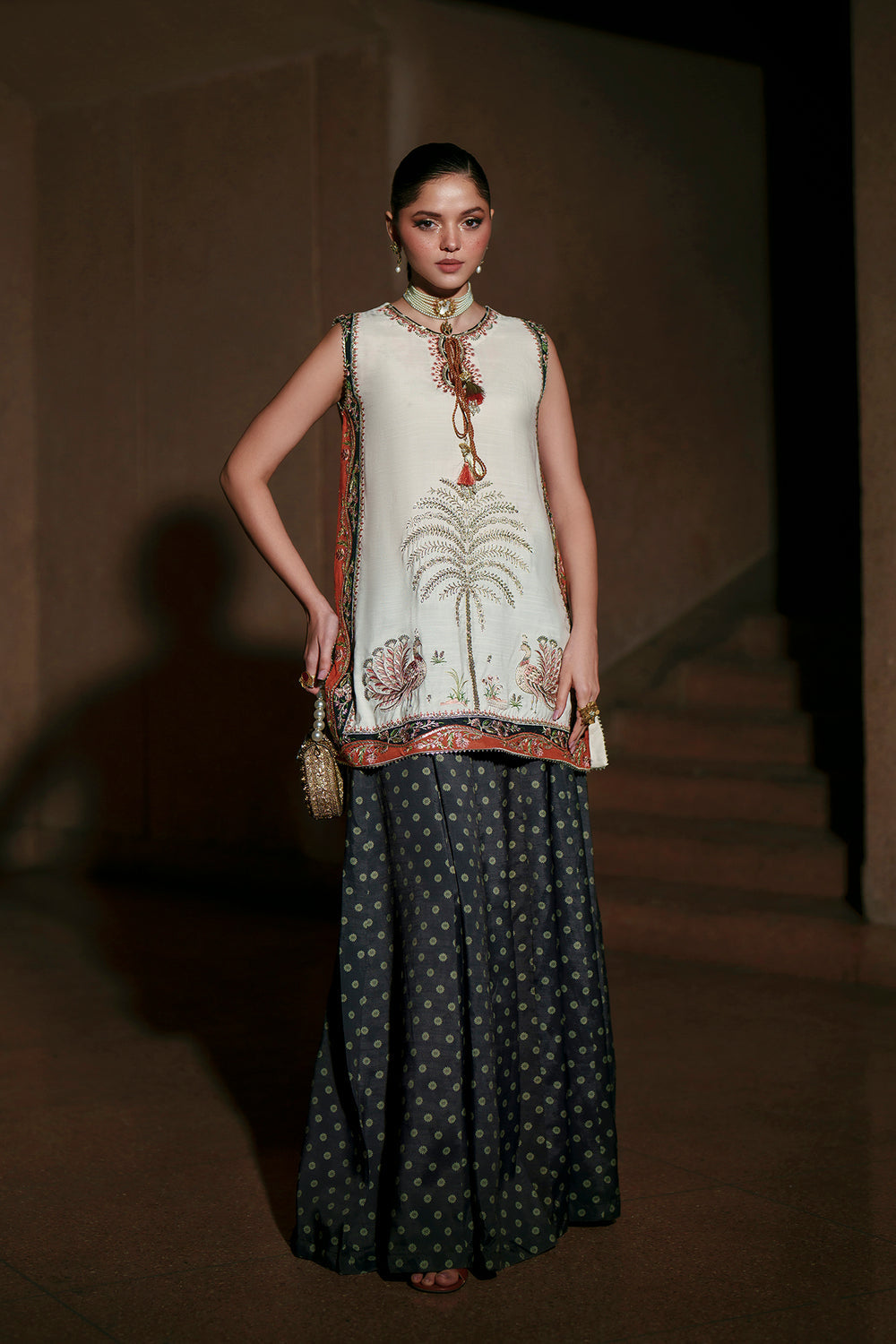 DESIGNER SILK EMB 2PC