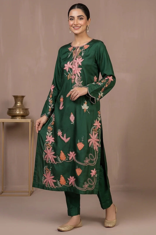 DESIGNER SILK EMB 2PC