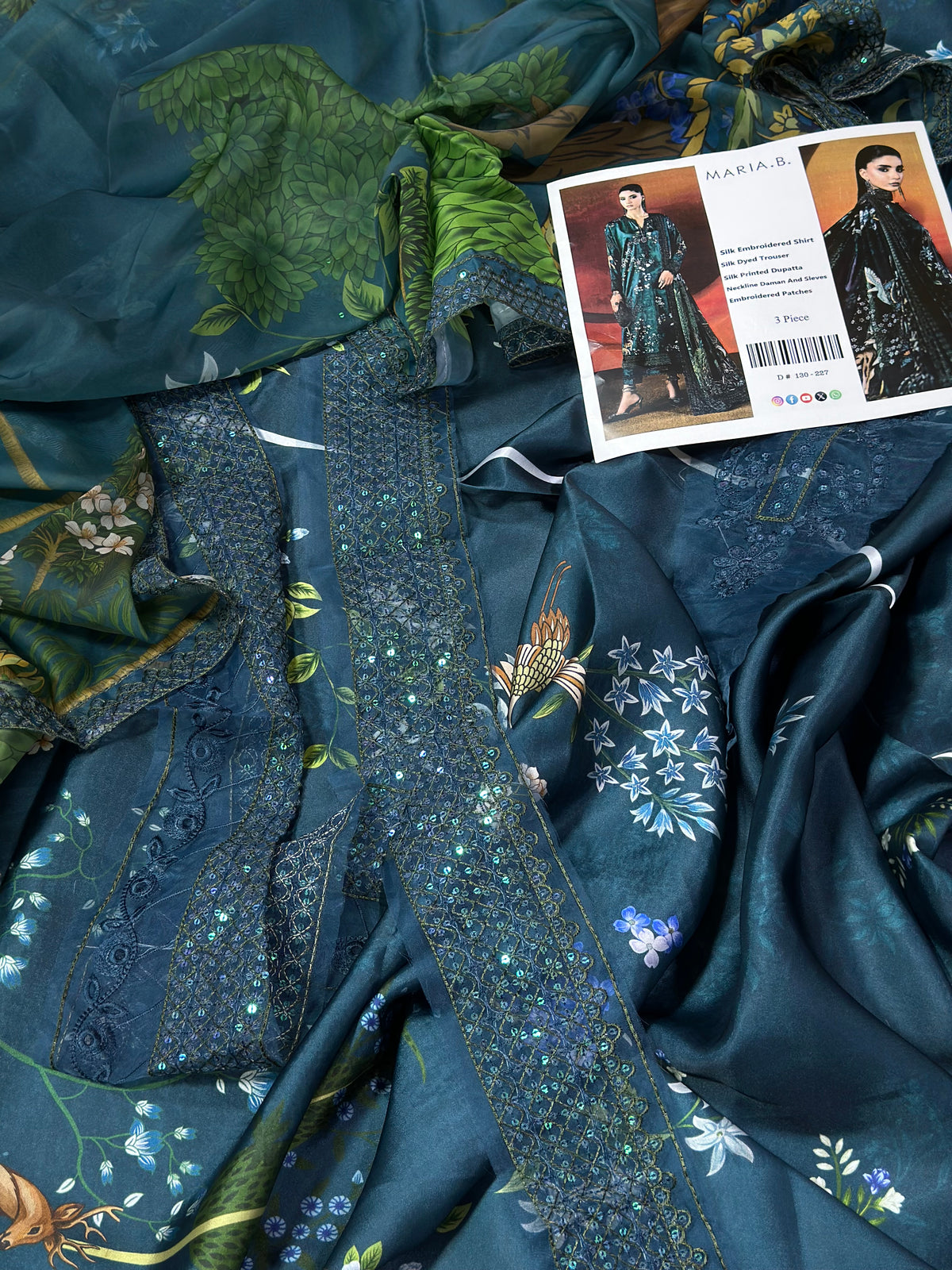 DESIGNER SILK EMB 3PC WITH PATCHES