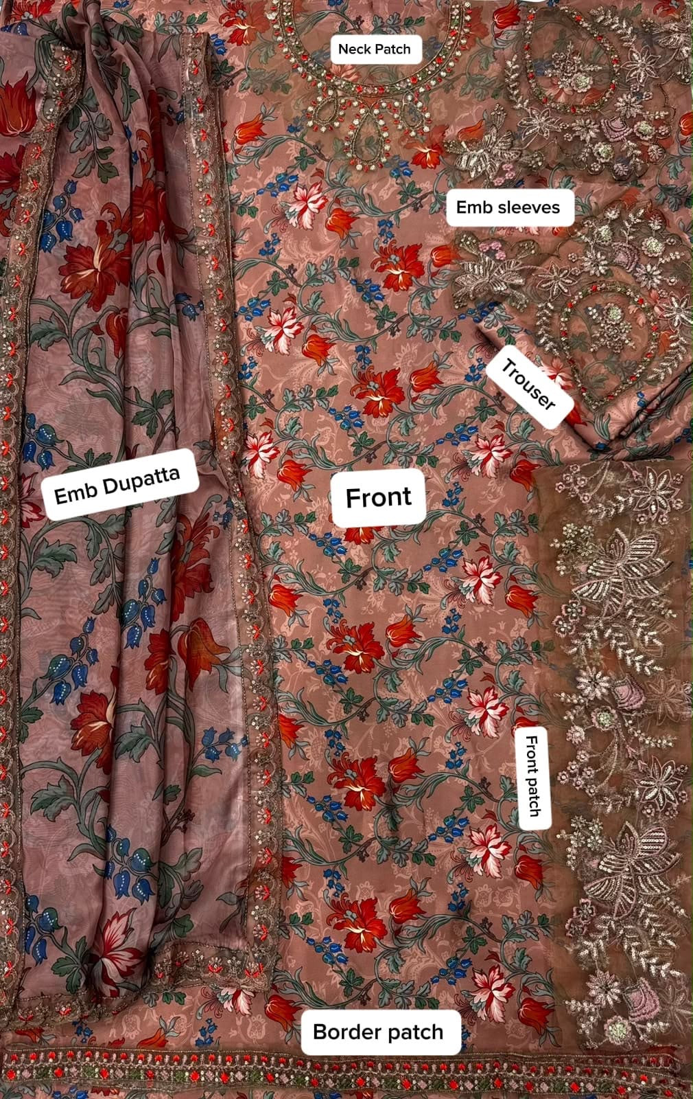 DESIGNER SILK EMB 3PC