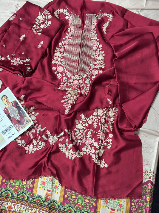 DESIGNER SILK EMB 2PC