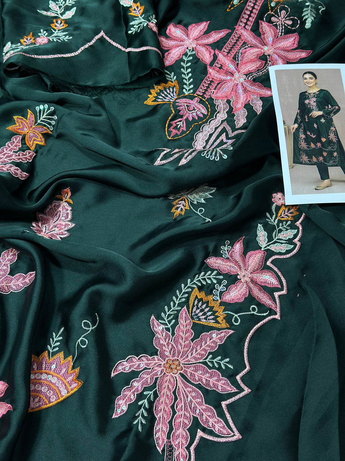 DESIGNER SILK EMB 2PC