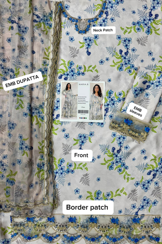 DESIGNER SILK EMB 3PC