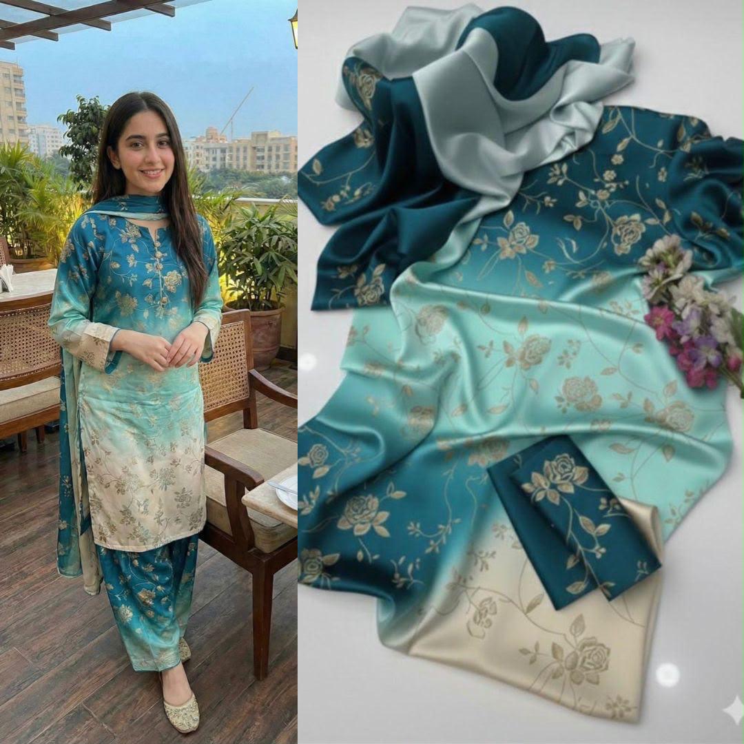 Shamooz Silk 3pc With Silk Dupatta