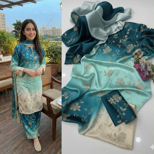 Shamooz Silk 3pc With Silk Dupatta