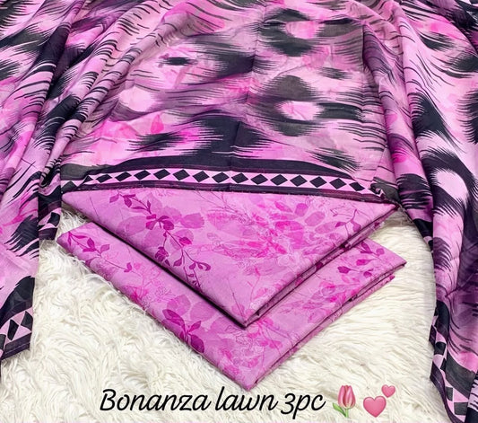 BONANZA DIGITAL SUMMER LAWN 3pc PREMIUM ￼