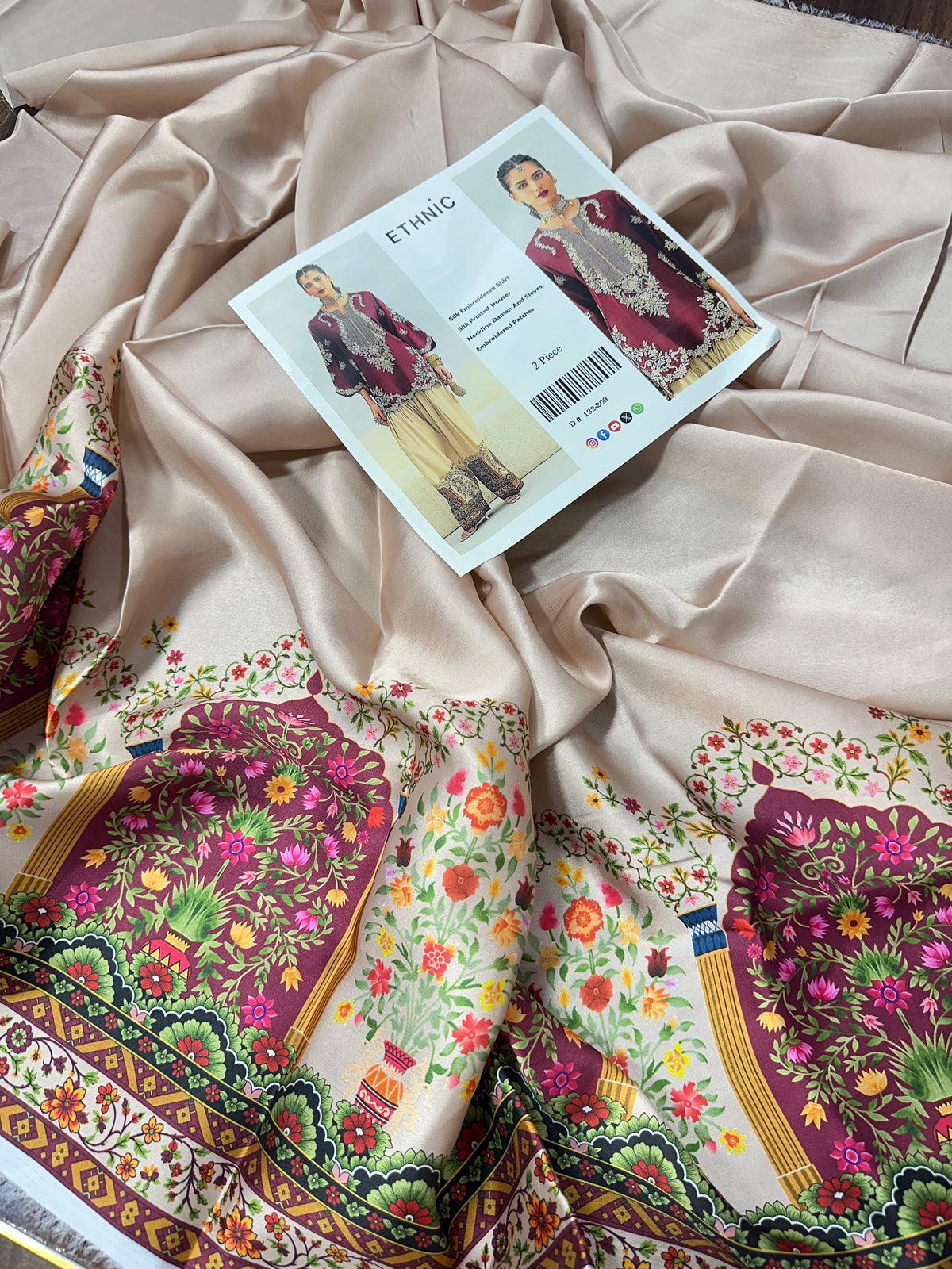 DESIGNER SILK EMB 2PC
