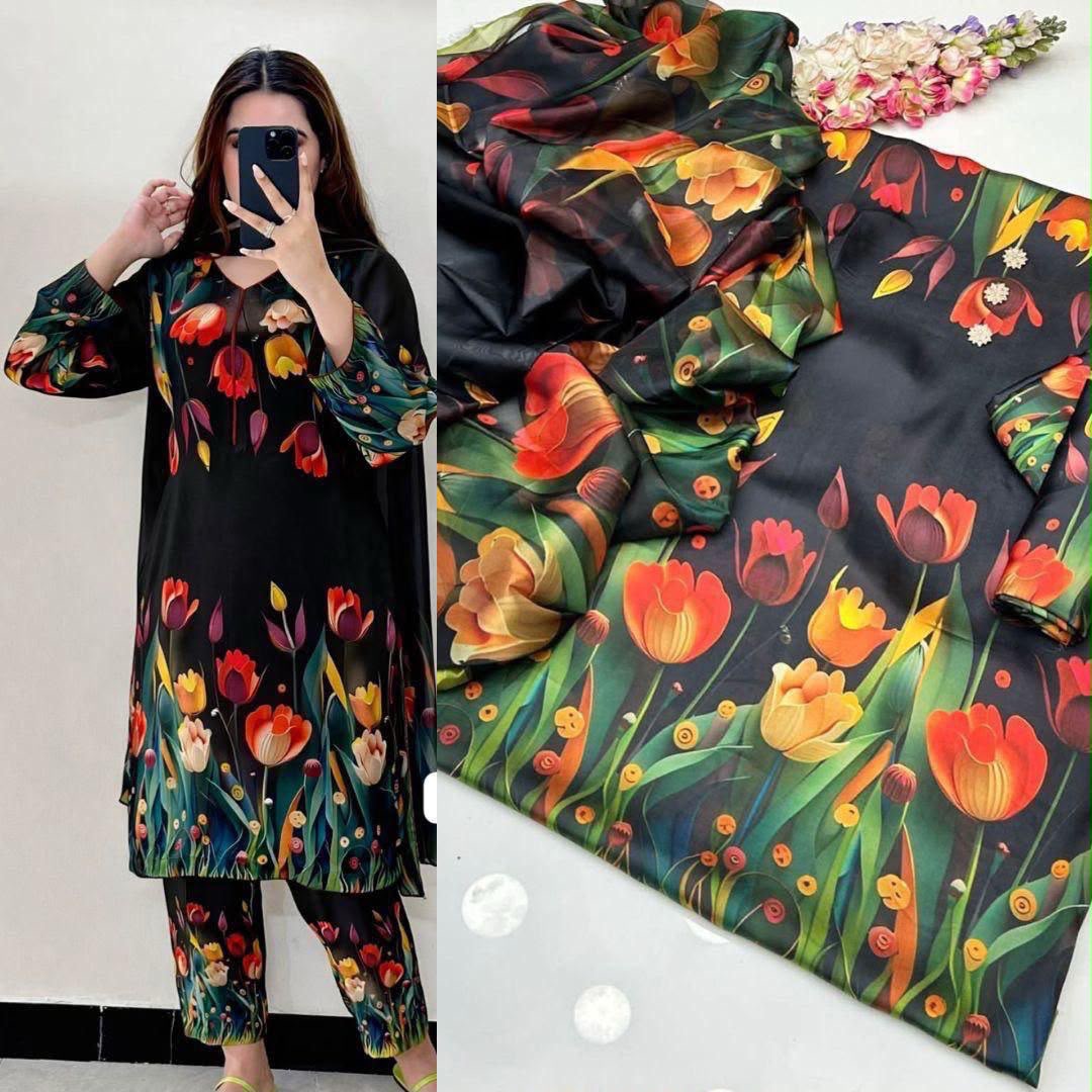 Shamooz Silk 3pc With Silk Dupatta