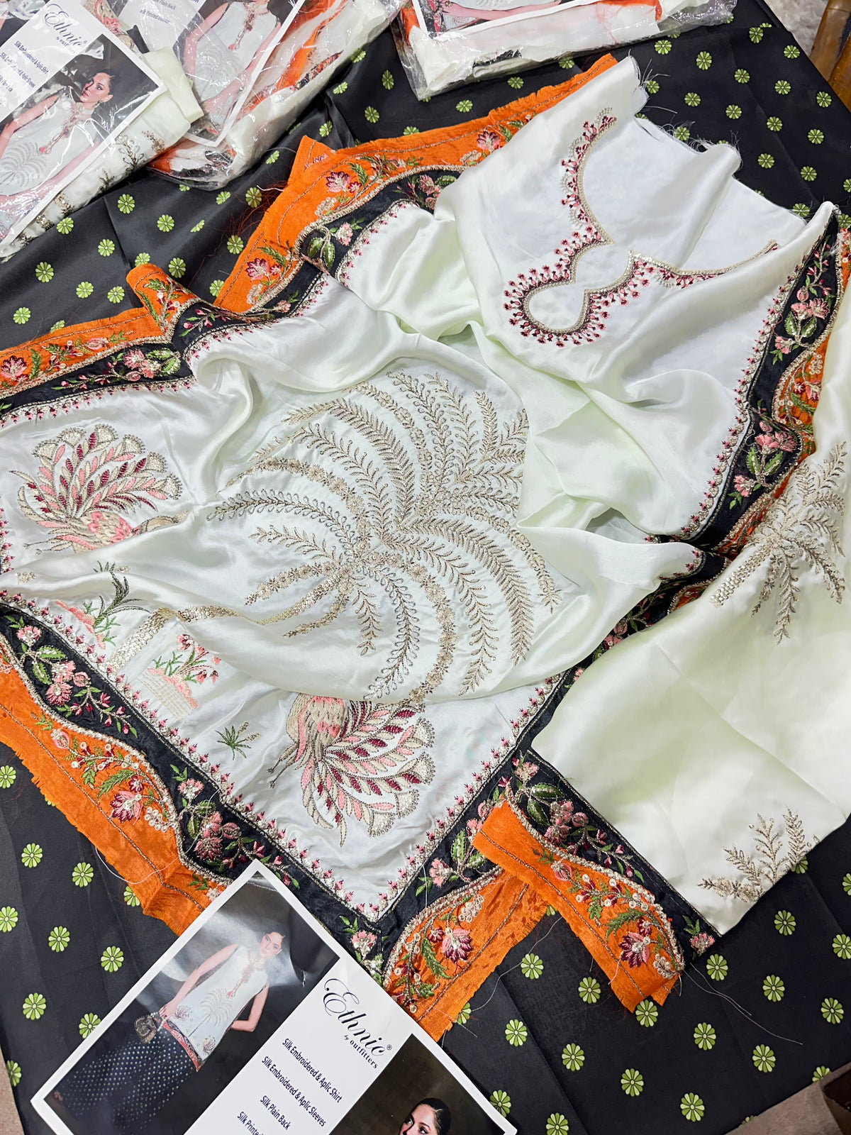 DESIGNER SILK EMB 2PC