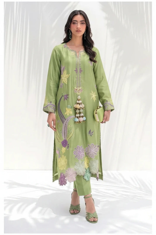 DESIGNER SILK EMB 2PC