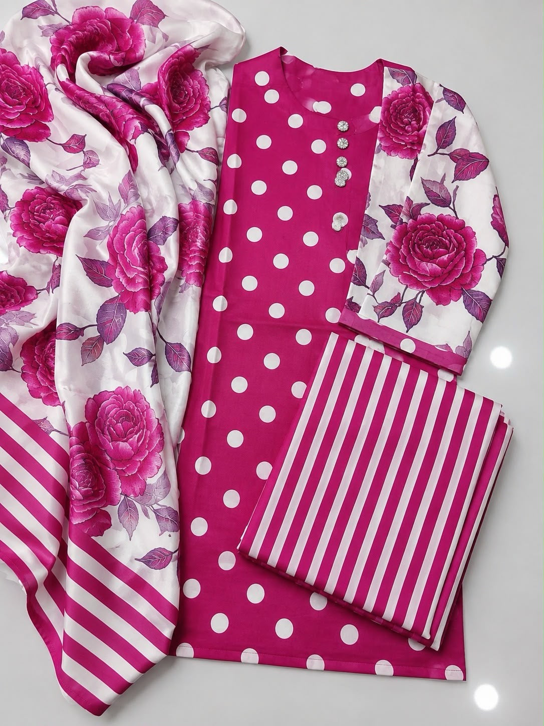 Shamooz Silk 3pc With Silk Dupatta
