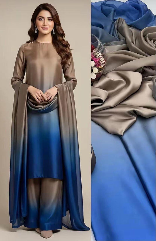 Shamooz Silk 3pc With Silk Dupatta