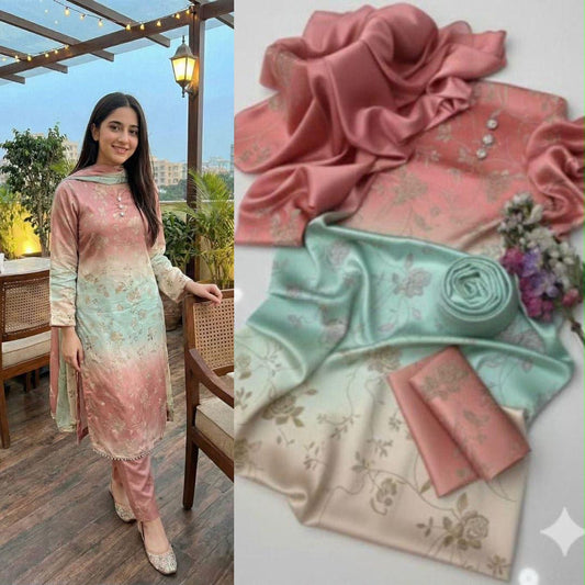 Shamooz Silk 3pc With Silk Dupatta