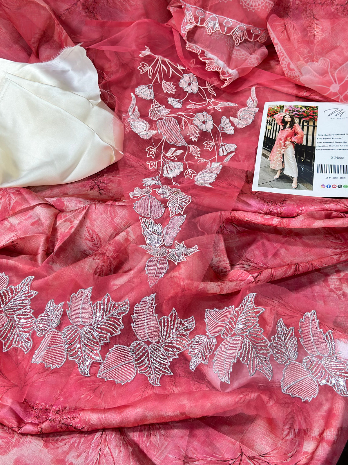 DESIGNER SILK EMB 3PC WITH PATCHES