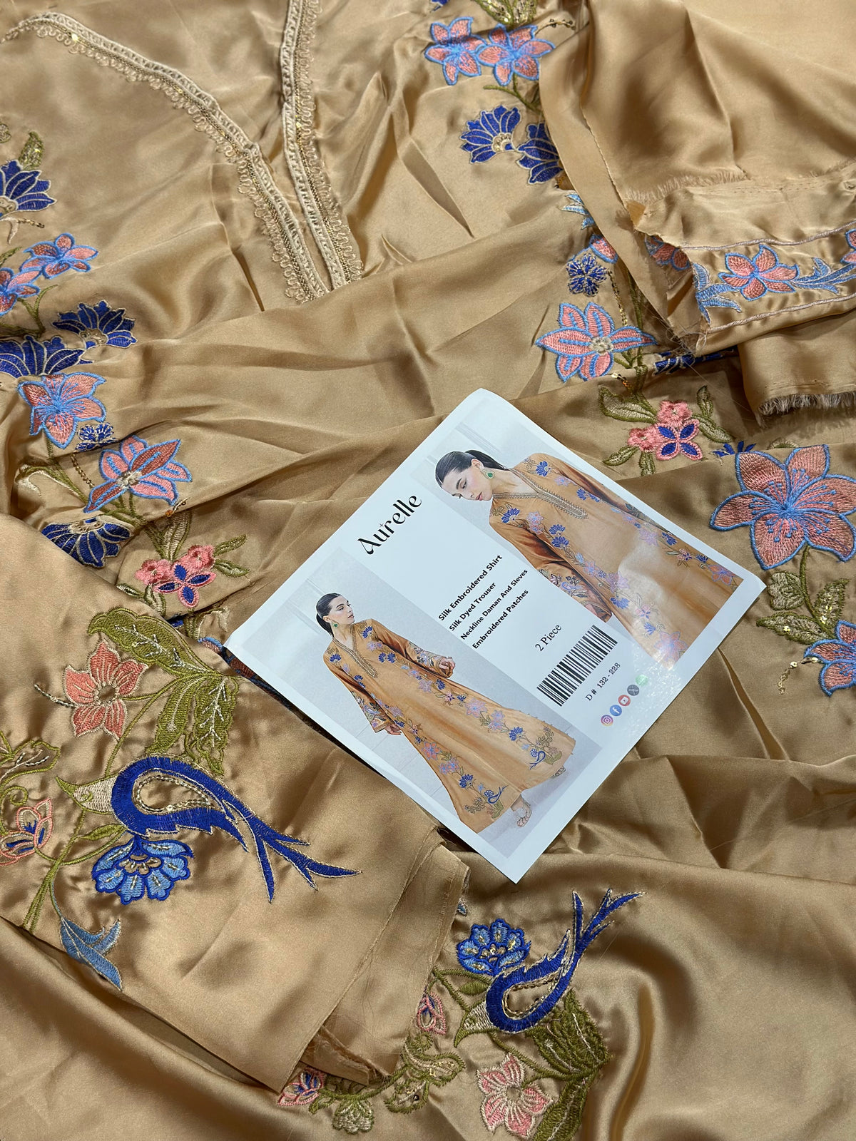 DESIGNER SILK EMB 2PC