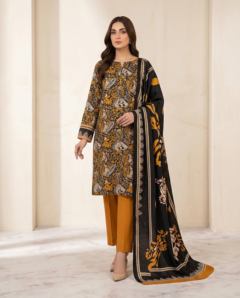 Alkaram Linen Digital 3PC – Premium Winter Collection